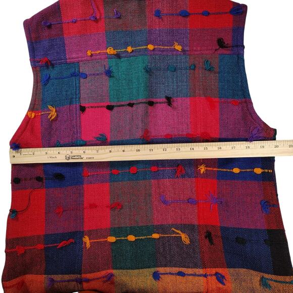 VTG Ana's Fashions Women's Colourful Embroidered Button Up Vest Size XL - Picture 4 of 7